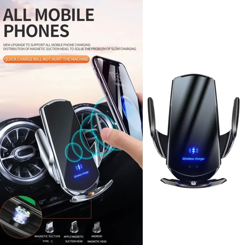 Car Phone Holder For AUDI A6 C8 A7 2019 2020 2021 2022 2023 2024 Special Fixed Bracket Base Wireless Charging Accessories