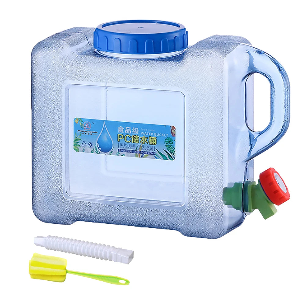 5.5/7.5/10/15L Camping Car Water Container PC with Faucet Water Storage Tank No Leakage Water Storage Bucket for Picnic Travel