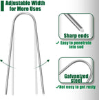 U-type Garden Staples Heavy-duty Fence Tubing Stakes Sod Pins Galvanized Landscape Spike for Holding Lawns Barrier Ground Nail
