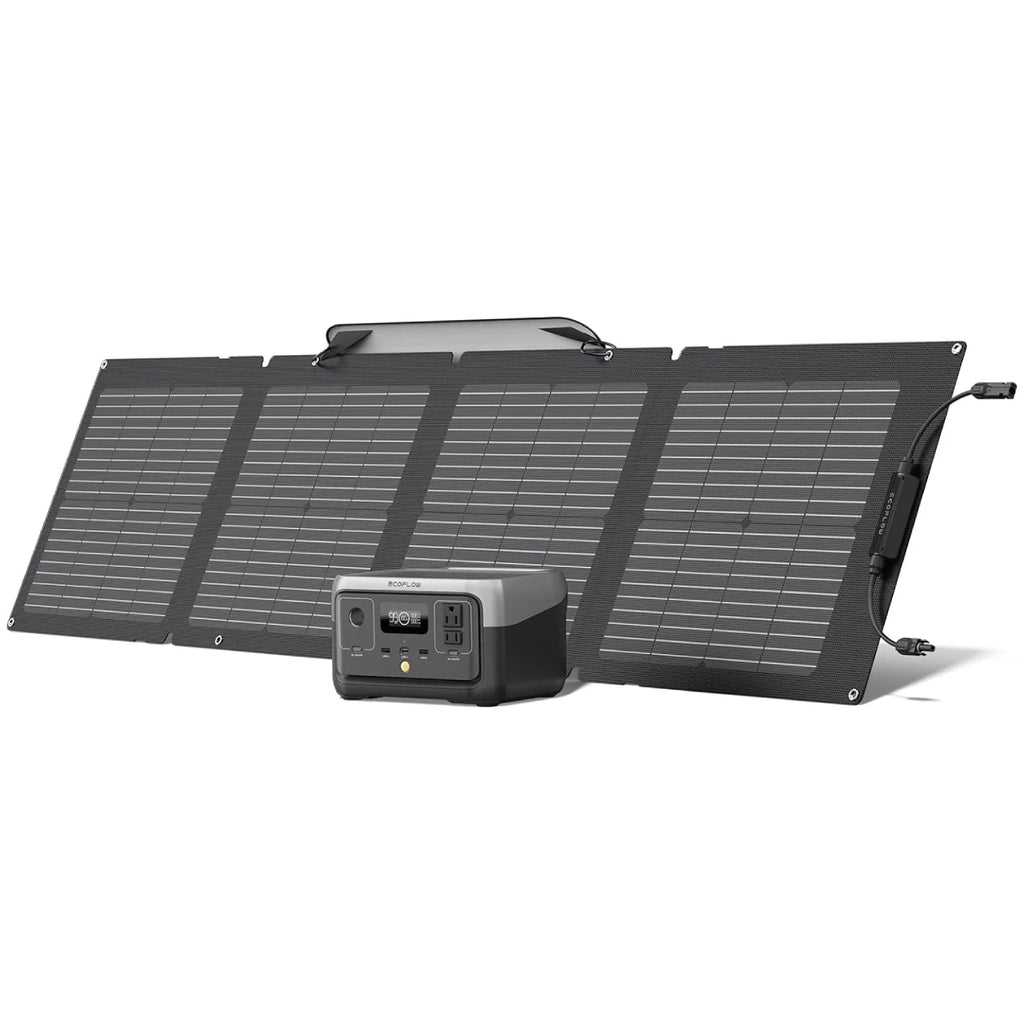 ECOFLOW Portable Power Station RIVER 2, 243Wh LiFePO4 Battery/ 1 Hour Fast Charging, 2 Up to 600W AC Outlets, Solar Generator