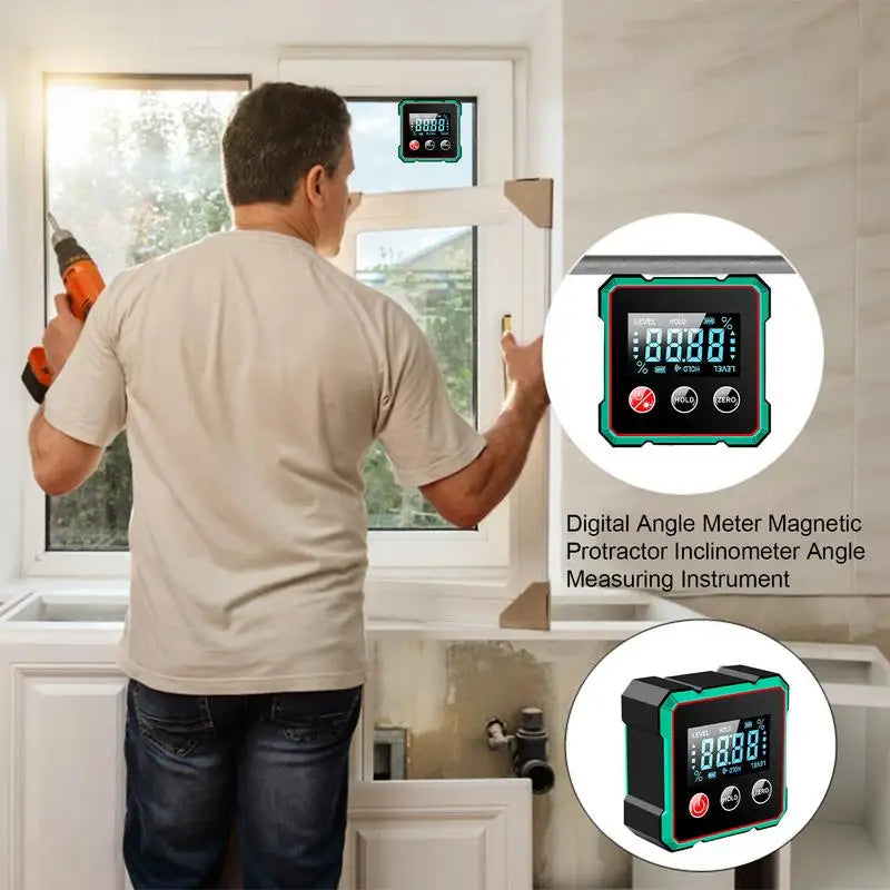 Digital Magnetic Angle Finder Protractor Cube for Woodworking & Leveling