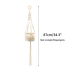 Gardening Green Plant Hanging Basket Cotton Rope Hanger Flower Pot  Handmade Macrame Pot Pocket Wall Boho Courtyard  Home Decor