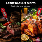 WENMEICE Kitchen Thermometer Digital Backlight Fast Reading Food Thermometer for Meat Cooking Fry Probe BBQ Oven Kitchen Tools