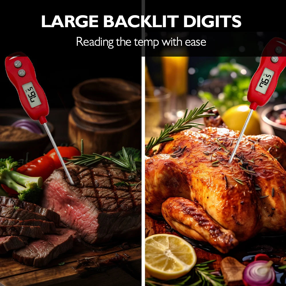 WENMEICE Kitchen Thermometer Digital Backlight Fast Reading Food Thermometer for Meat Cooking Fry Probe BBQ Oven Kitchen Tools