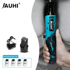 JAUHI 12V Cordless Electric Wrench 3/8'' Right Angle Ratchet Wrench Angle Drill Screwdriver Removal Screw Nut Car Repair Tool