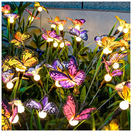 Butterfly Solar Garden Light Swaying Firefly Light 8 Modes Outside Solar Lamp Gift Yard Patio Pathway Outdoor Wedding Decoration