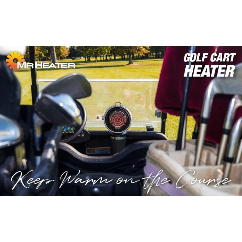 Mr. Heater F242010 MH4GC 4000 BTU Golf Cart Heater, Wind-Resistant With ODS And Tip-Over Safety Switch & Cup Holder Adapter