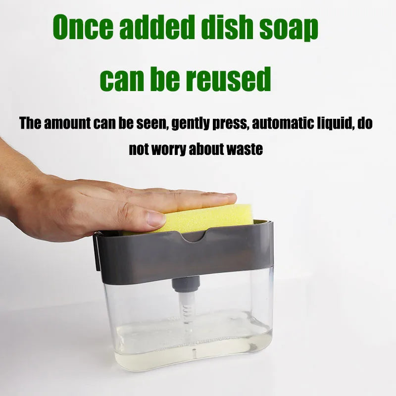 Liquid Soap Dispenser Kitchen Sink Sponge Press Utensils Kitchens Accessories Dispensers Detergent Dish Fixture Home Improvement