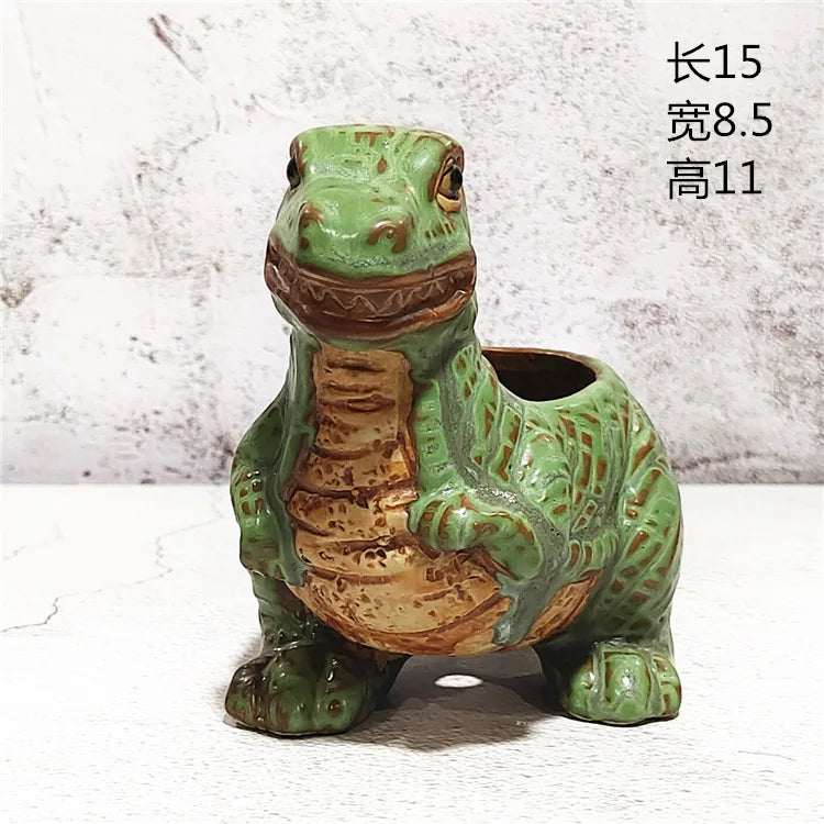 Creative Cartoon Cute Cartoon Dinosaur Flower Pot Container Ceramic Succulent Pot Flower Pot Plant Pots Home Decor