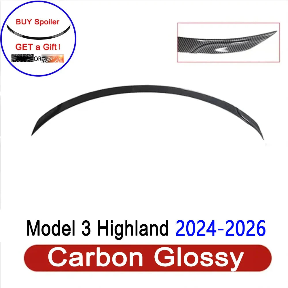 Spoiler for Tesla Model 3 Highland 2026 Accessories ABS Tail Wing New Design Lower Wind Resistance Ludicrous Auto Exterior Parts