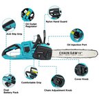 Brushless 16Inch Cordless Electric Chain Saw Woodworking Tools For Orchard Branch Handheld Cutter For Makita Battery(No Battery)