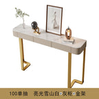 Luxury Glossy Console Table For Hallway Living Room Slate Porch Side Table High-quality Drawer Cabinet Home Furniture 80/100/120