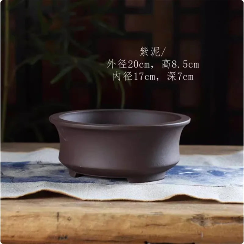 Ceramic Bonsai Pot, Bowl Pot, 4 Color,Round Flower Pot, Home Decoration