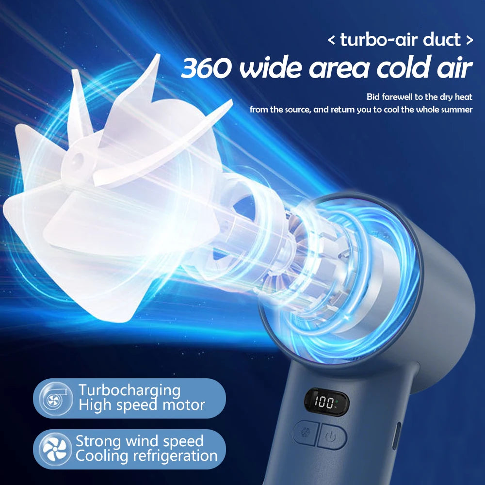 Handheld Air Cooling Mini Turbo Jet Fan 4000mAh 100 Speeds Adjustable