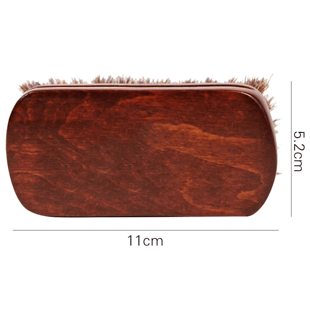 Horsehair Leather Textile Cleaning Brush Shine Polishing Brush Auto Wash for Car Interior Furniture Apparel Bag