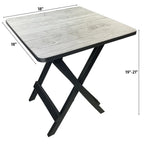 19 Inch Folding Camp Side Table Adjustable Height Lightweight Portable Plastic Outdoor Indoor Compact Stowable Easy Clean