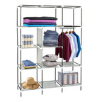 69" High-leg Non-woven Fabric Assembled Cloth Wardrobe Gray