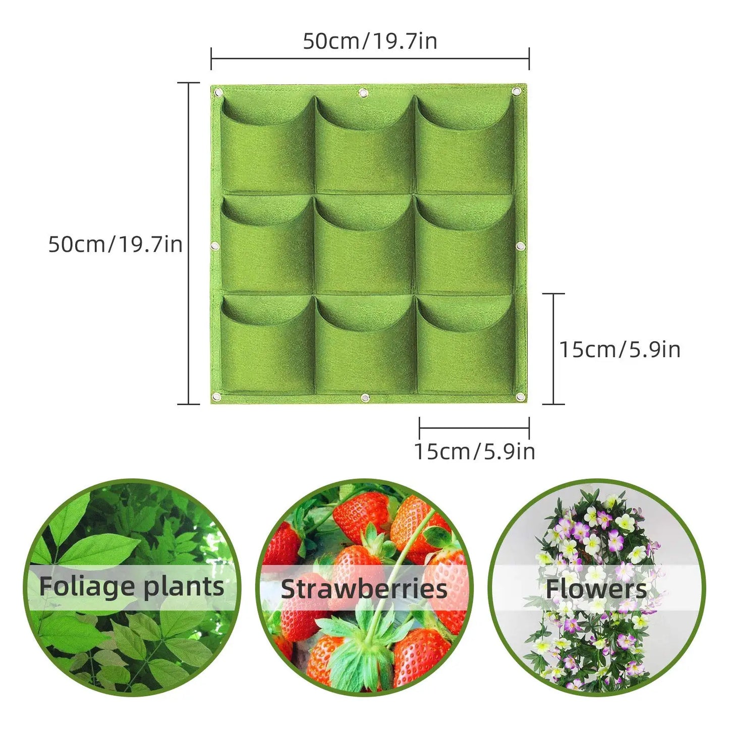 49 Pockets Hanging Planter Bags, Hanging Vertical Wall Mounted Plant Planting Grow Bags, Herb Garden Planter Outdoor Indoor Grow