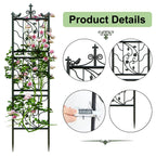 Metal Garden Trellis Tall Plant Climbing Fence for Vegetables Grapes and Flowers