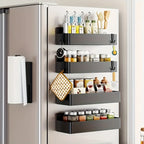 Magnetic Refrigerator Side Hanging Storage Rack, Kitchen Seasoning Storage, Kitchenware Storage, Washing Machine Side Storage