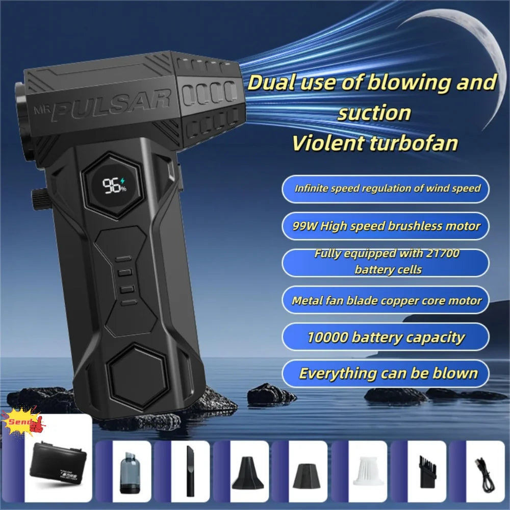 x11 Powerful Jet Blower 990000RPM High Speed Brushless Motor Dust Blower 10000mAh Violent Turbo Fan Portable Car Vacuum Cleaner