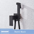 SHBSHAIMY Black Brass Bathroom Bidet Faucets High Pressure Sprayer Shower Tap Bidet Toilet Washer Hot and Cold Water Mixers