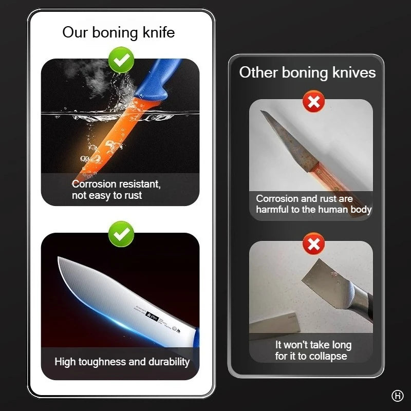 Kitchen knife, chefs boning knife professional kitchen steak knife, slaughtering knife, sharp stainless steel small curved knife