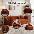 78.8" Convertible Compression Sofa: Corduroy Modular Bed, Arms & Backrest