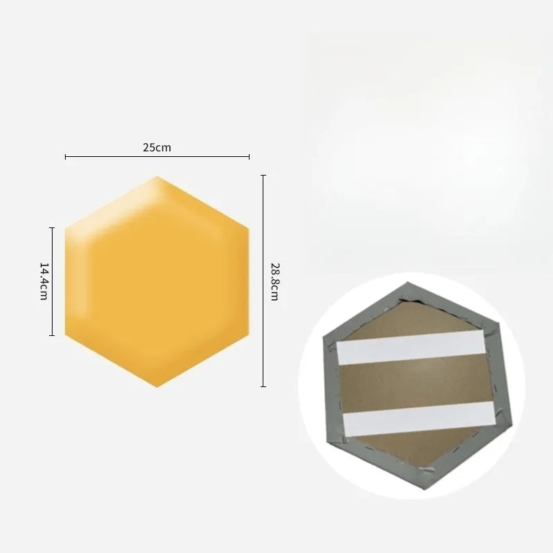 Hexagonal 3D Wall Stickers Upholstered Wall Panels Kids Anti-collision  Peel and Stick Headboard Self Adhesive Leather Soft Bag