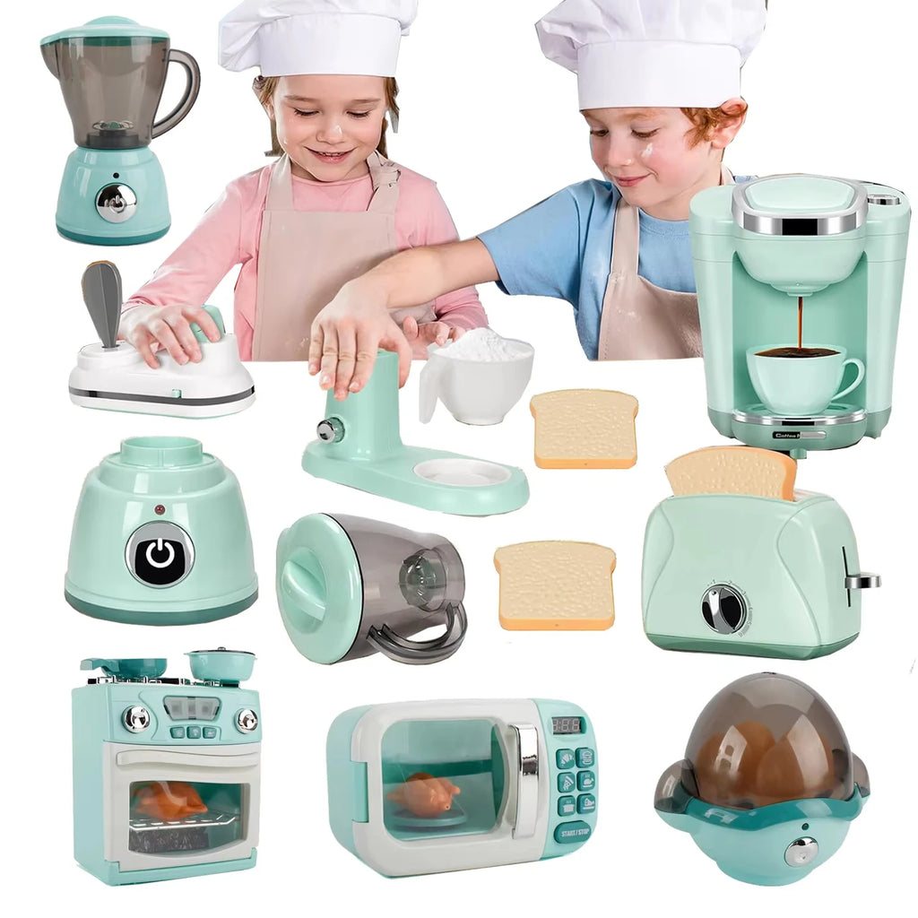 Simulation Kitchen Appliance Playset Kids Pretend Play Kitchen Toy Mini Household Appliance Role-Play Set Educational Toys Gifts