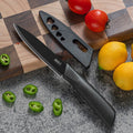 Kitchen Knife 1/3/5 Kitchen Knife Set 4-inch stainless steel fruit knife with sheath Black fixed blade plastic handle knife