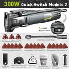 500W Electric Multifunction Oscillating Tool Electric Trimmer Saw Variable Speed with Accessories Home Decoration Renovate 5°