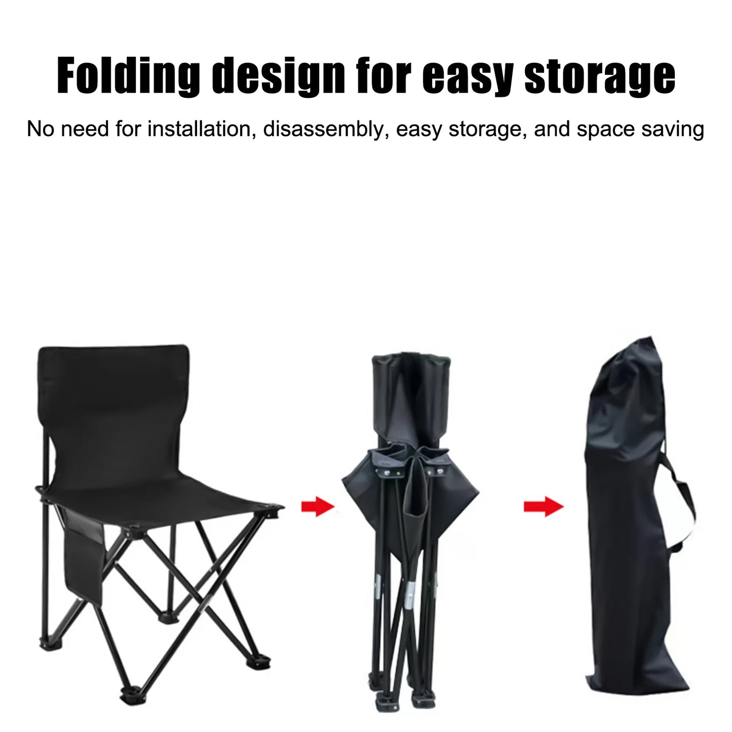 Foldable Camping Chairs with Strong Bearing Capacity and Hi-density Nylon Oxford Suitable for Travel Beach Sports