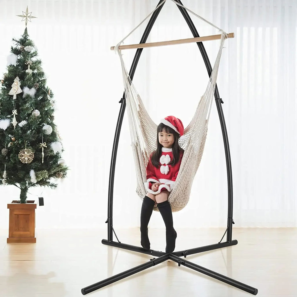 Homfa C-Type/ X-Type Hammock Chair Stand Solid Steel Frame With Hook for Porch Swing Hammock Chair Adjustable high 210cm