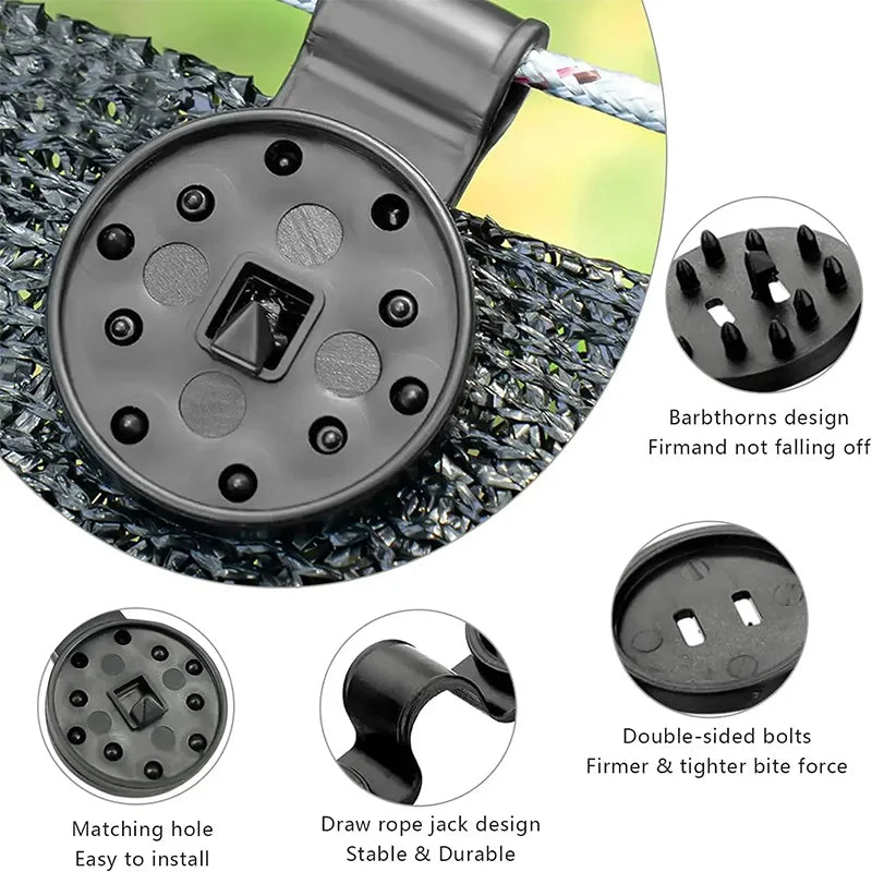 50pcs Sun Protection Shade Mesh Fixing Clips Black Round Household Garden Supplies Removable Reusable Secure Durable TMZ