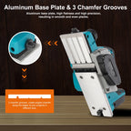 Heimerdinger 18V Rechargeable Lithium Battery Powered Handheld Woodworking Tool Brushless  Cordless Electric Planer, No battery