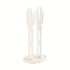 Hand Shaped Rubber Glove Drying Rack Detachable Kitchen Bathroom Dish Gloves Holder with Drain Base Countertop Organizer 1pc