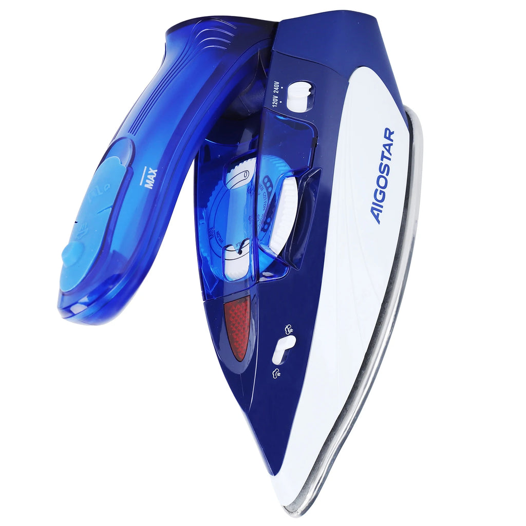 Travel steam iron 1100W, travel iron 110/240V, portable foldable handl