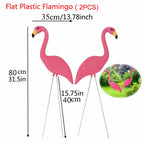 2PCS Pink Flamingos Yard Decorations 29"/23" Tall Plastic Flamingo Statue Metal Stakes Lawn Ornaments Outdoor Garden Decor