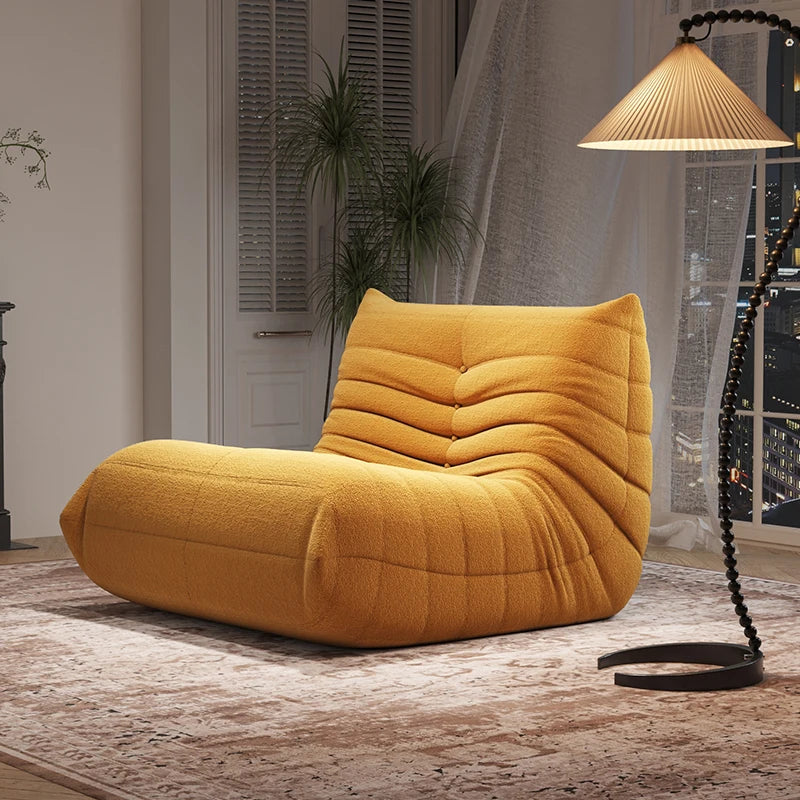 Designer Caterpillar Reclining Sofa Modern Minimalist Balcony Leisure Chair Dual Lounger Can Lie Flat Living Room Reading Sofa