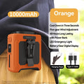 10000mAh Portable Waist Fan with Power Bank LED Lighting Hanging Neck