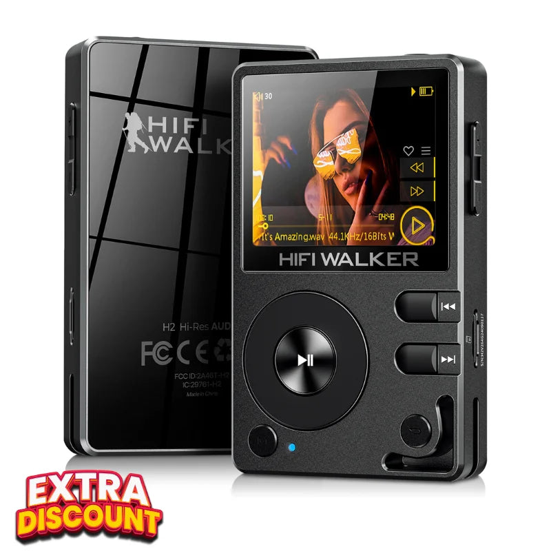 Hifi Walker H2 Hi-Res MP3 Music Player Bluetooth with 64GB SD Card DSD FLAC USB Portable Digital Audio Player