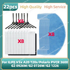 Compatible For ILIFE V3x, A20, T20s / Polaris PVCR 3600 / G2 0926W / G2 0726W / G2 1226 Side Brush Hepa Filter Mop Cloth Parts