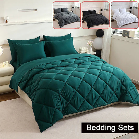 Twin Full Queen King Comforter Mattress Topper Bed Sheet And Pillowcases White Set In A Carton