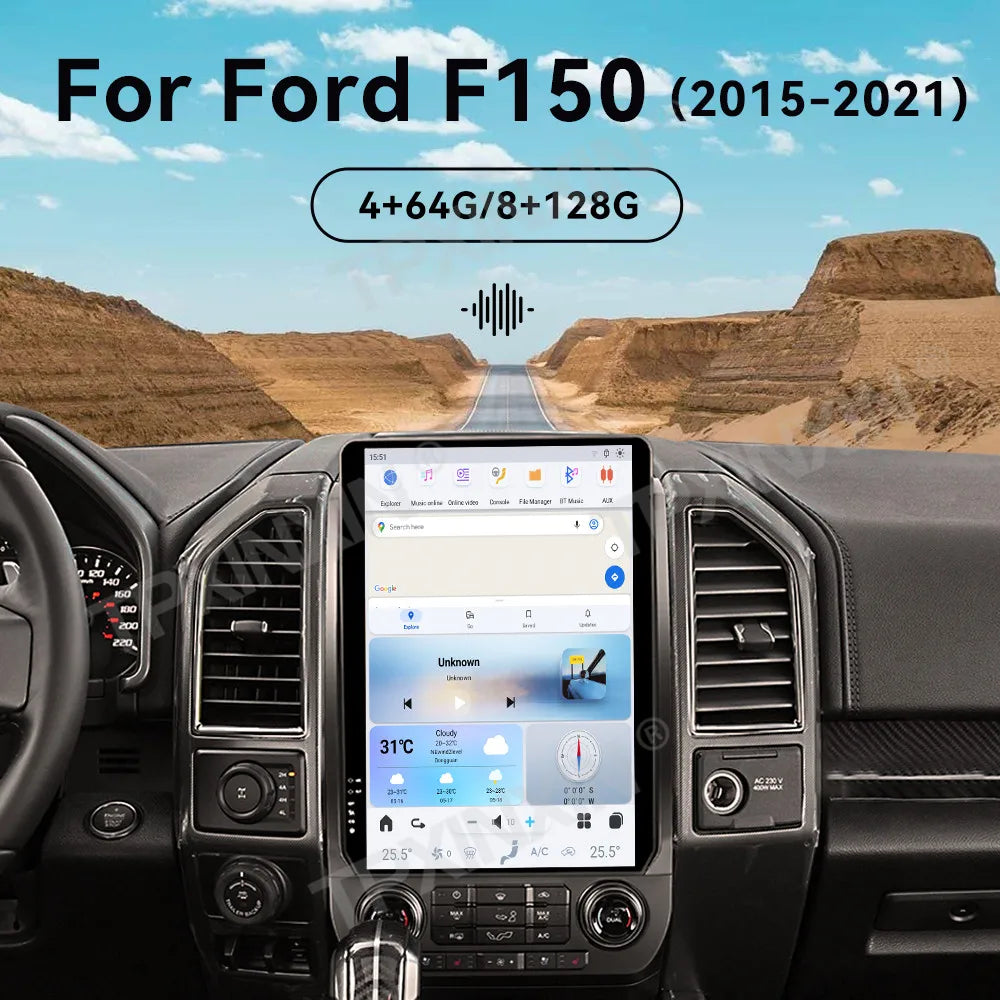 14.4 Inch Screen Android Radio For Ford F150,F250, 2015 2016 2017 2018 2019 2020 2021, Car GPS Navi Multimedia Player Head Unit