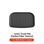 YZ For Tesla Model Y Juniper 2025 TPE Floor Mat Carbon fiber pattern Car waterproof Anti-Slip Trunk Floor Liner Backrest Mats