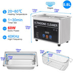 Ultrasonic Cleaner 1L 2L 3L 6L 10L 22L 30L Ultrasonic Bath EU UK Plug Portable Heated 600W Cleaning Washing Ultrasound Machine