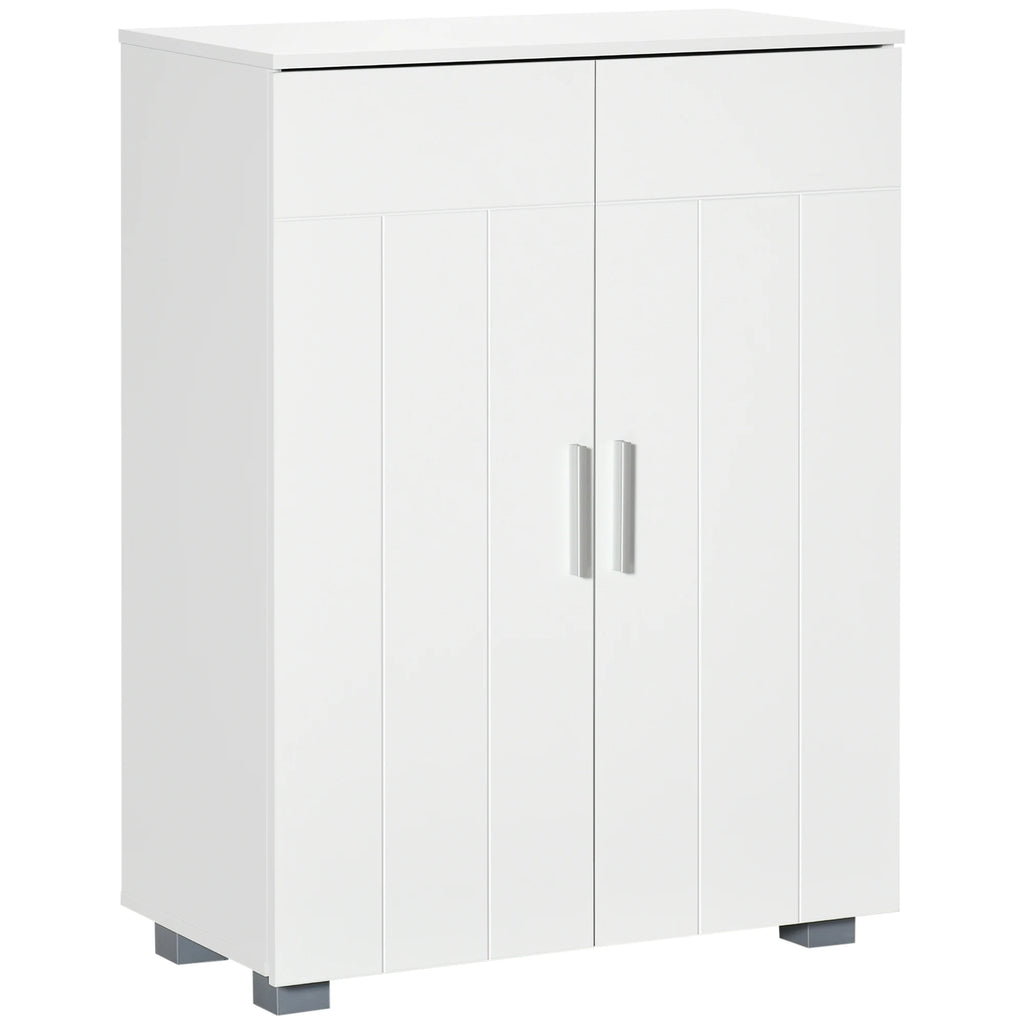 kleankin Modern Bathroom Cabinet, Freestanding Floor Cabinet w/ Storage, White
