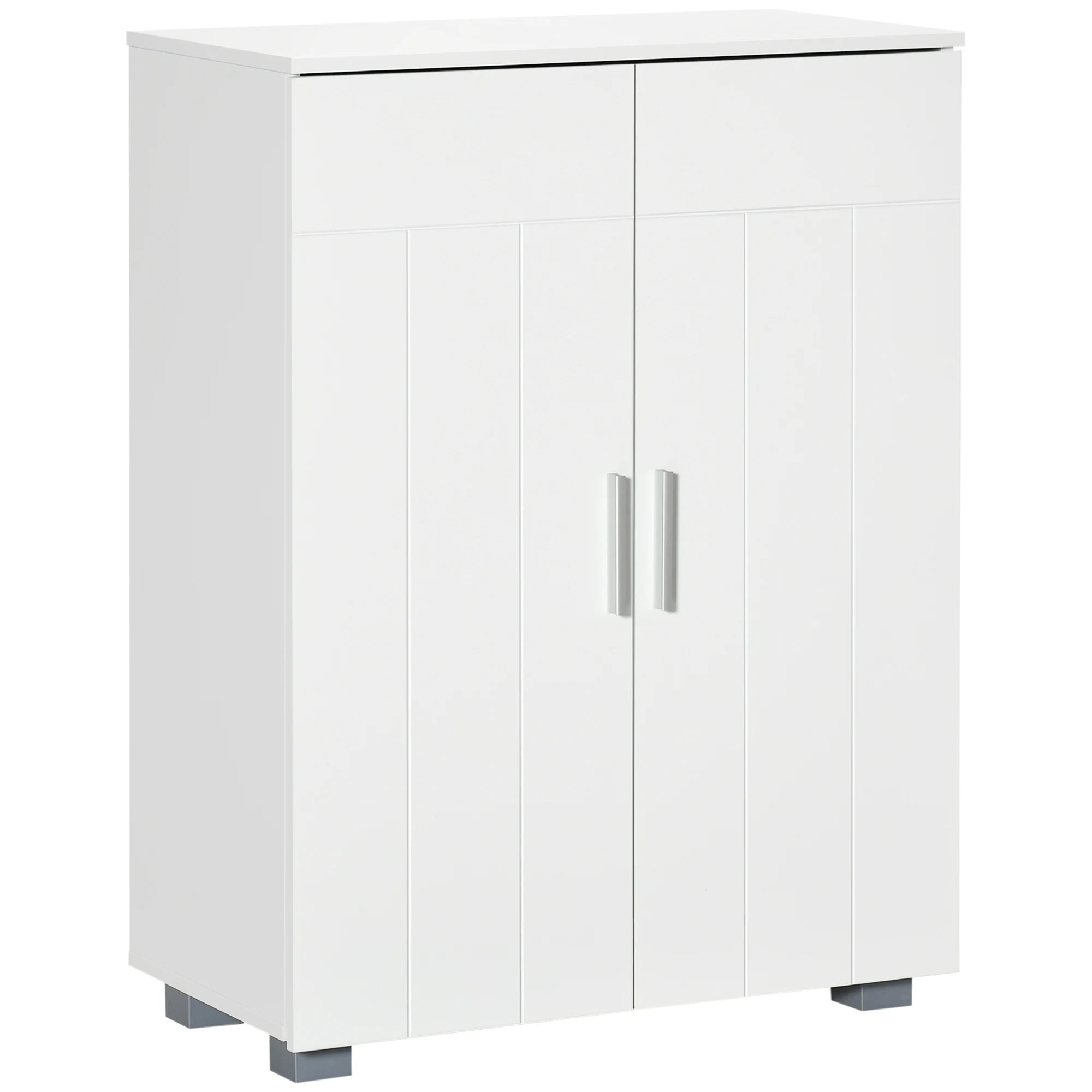 kleankin Modern Bathroom Cabinet, Freestanding Floor Cabinet w/ Storage, White