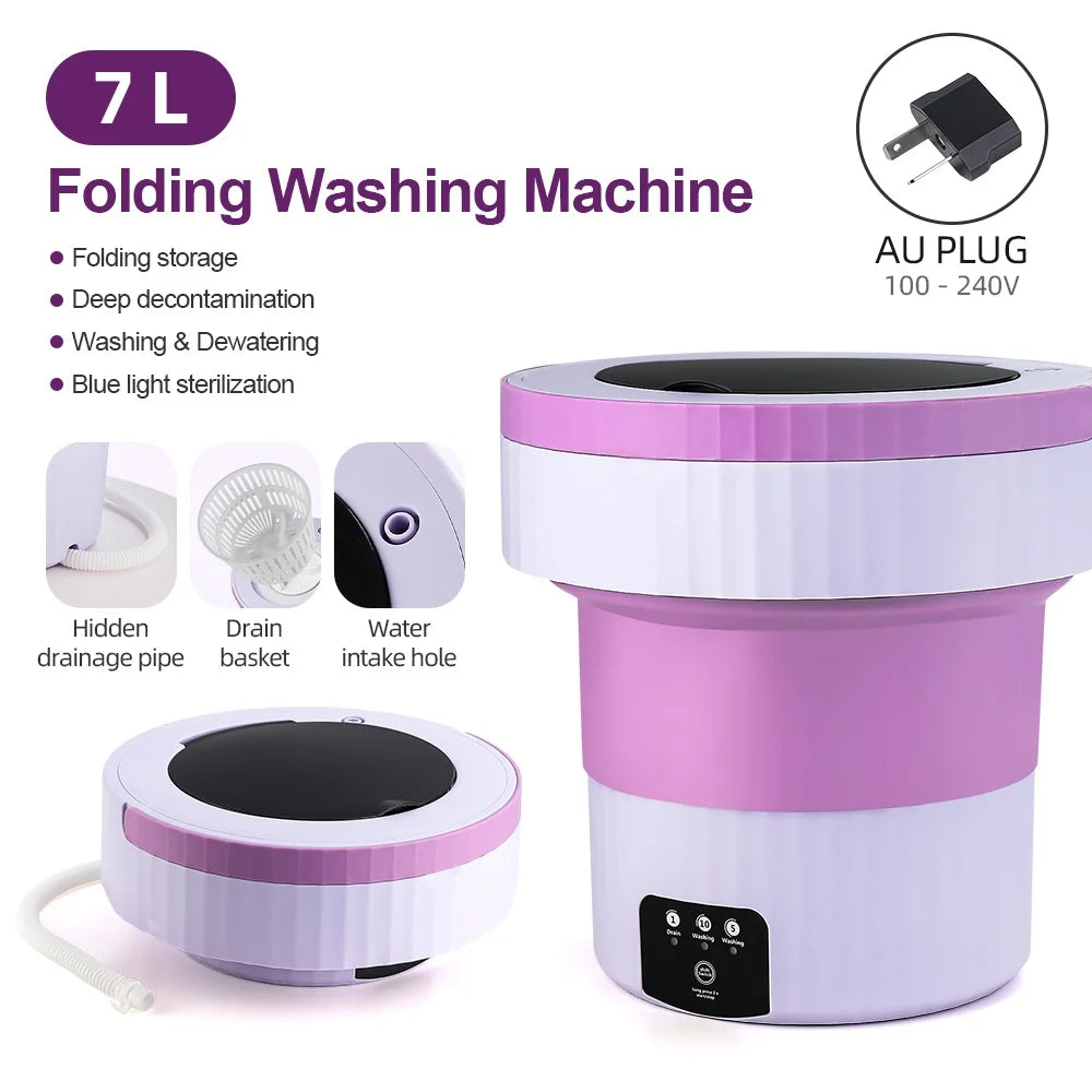 7L Small Folding Washing Machine Portable Washing Machine Automatic Mo